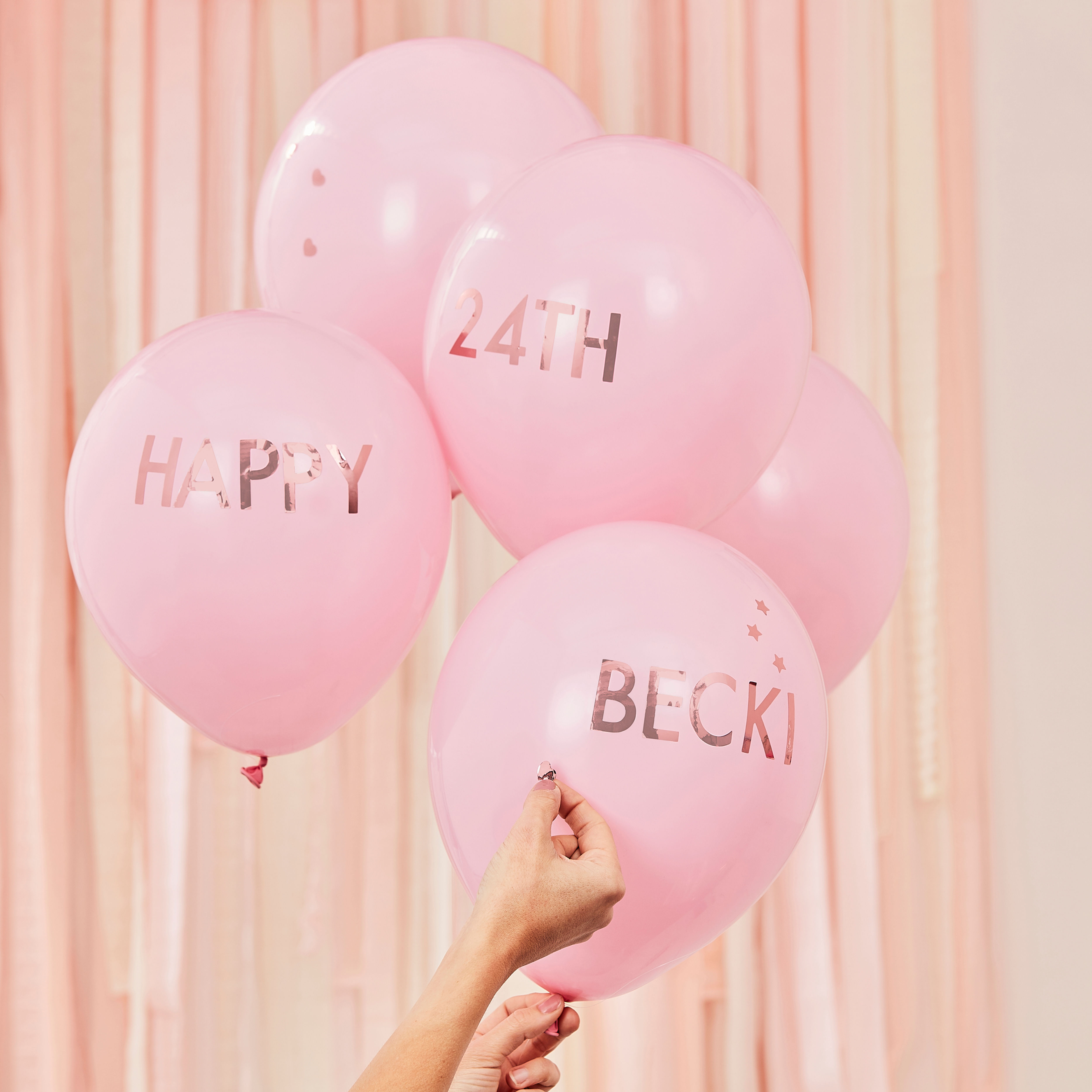 Pink & Rose Gold Personalised Balloon Kits