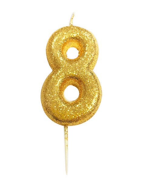 Thumbnail: Milestone Gold Glitter Number Candles