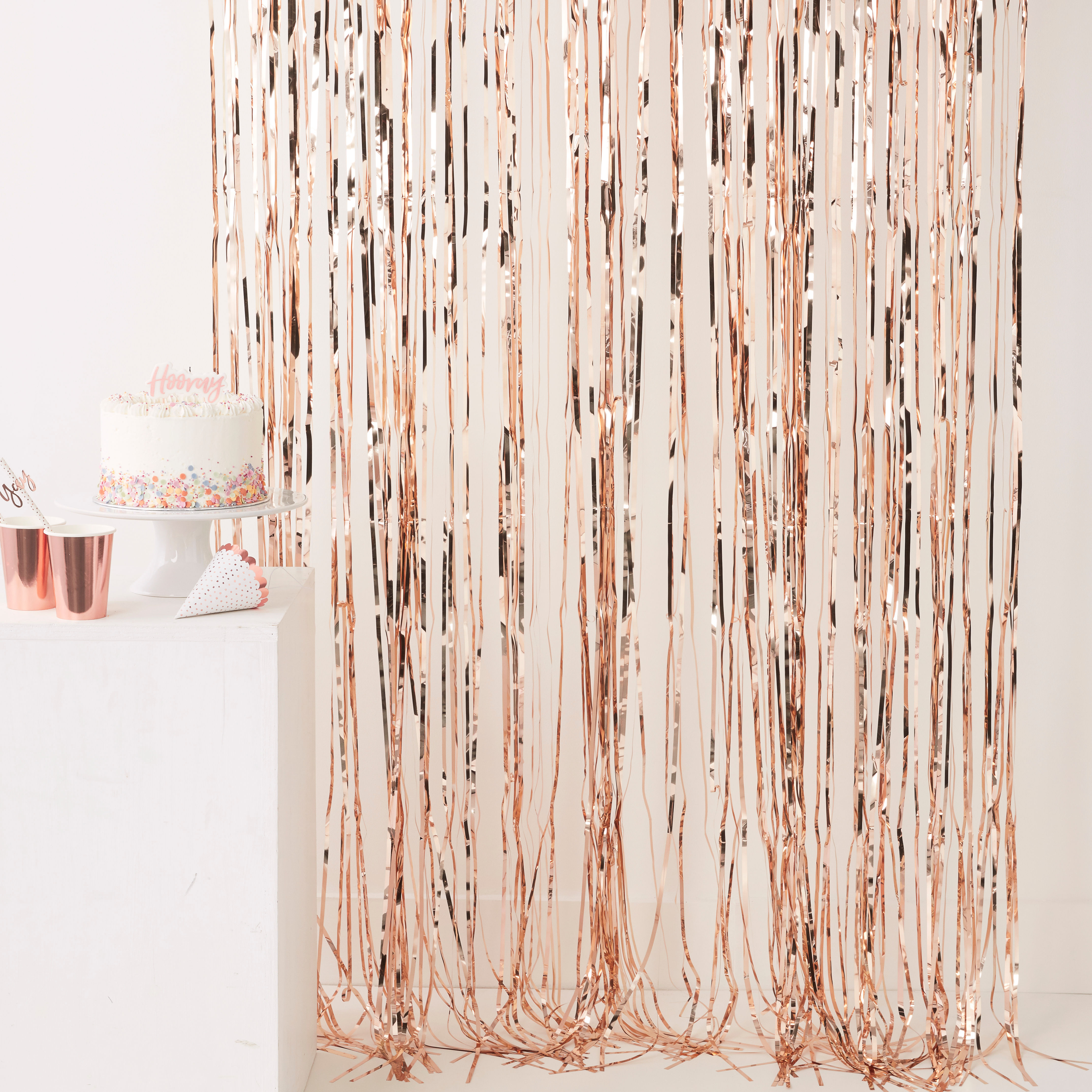 Rose Gold Curtain Party Backdrop