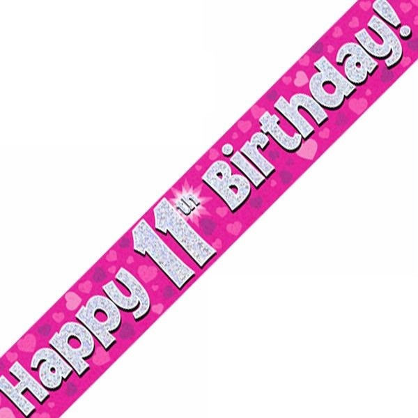 Thumbnail: Pink Birthday Banners Ages 1-15