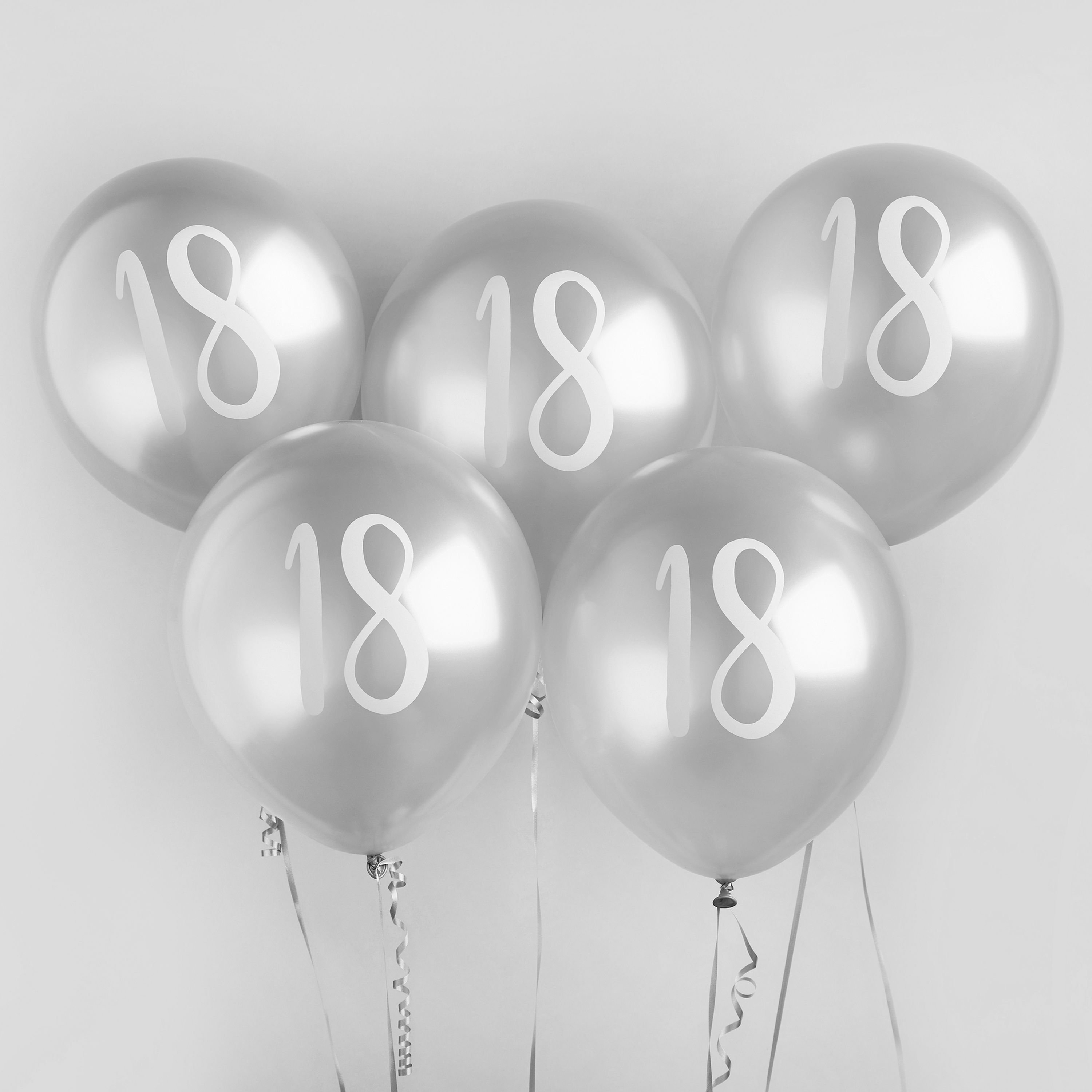 Silver Milestone Birthday Latex Balloons