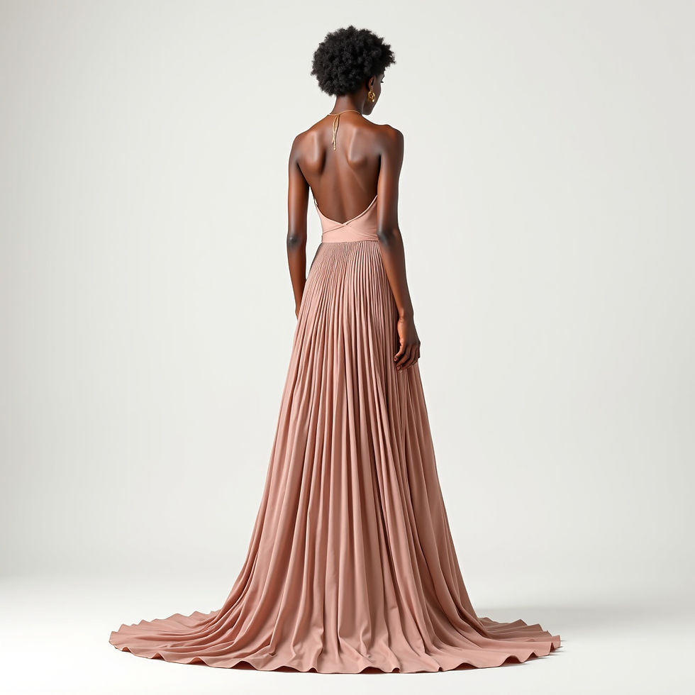 Hand-Pleated Silk Gown