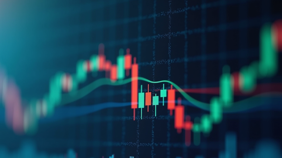 Close-up view of a trading chart with candlestick patterns
