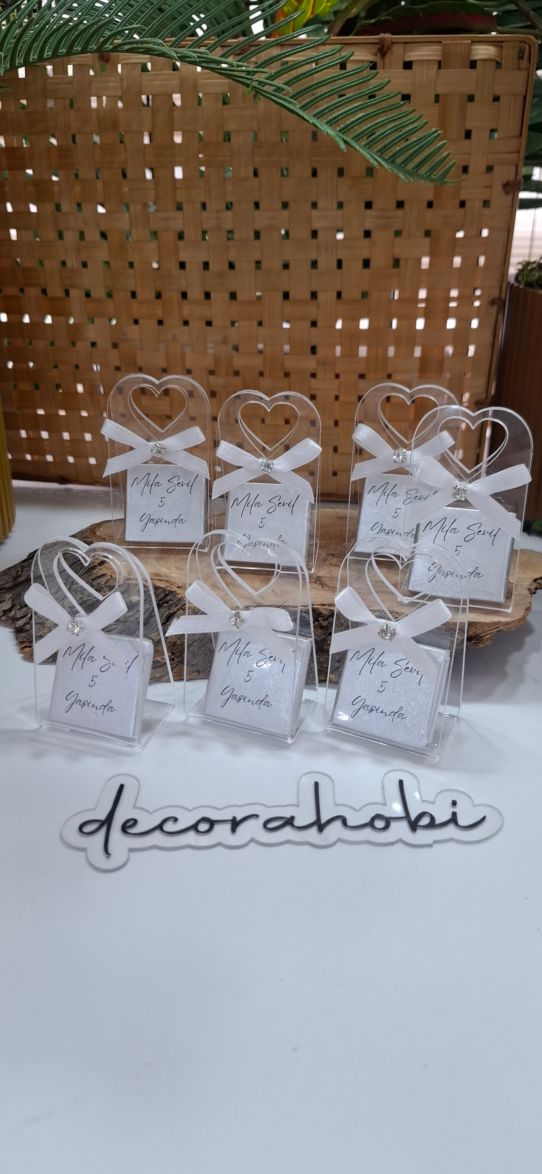 Mini Kalp Pleksi Madlen Çikolata Çantası Söz, Nişan, Nikah, Bebek Hediyeliği Kop