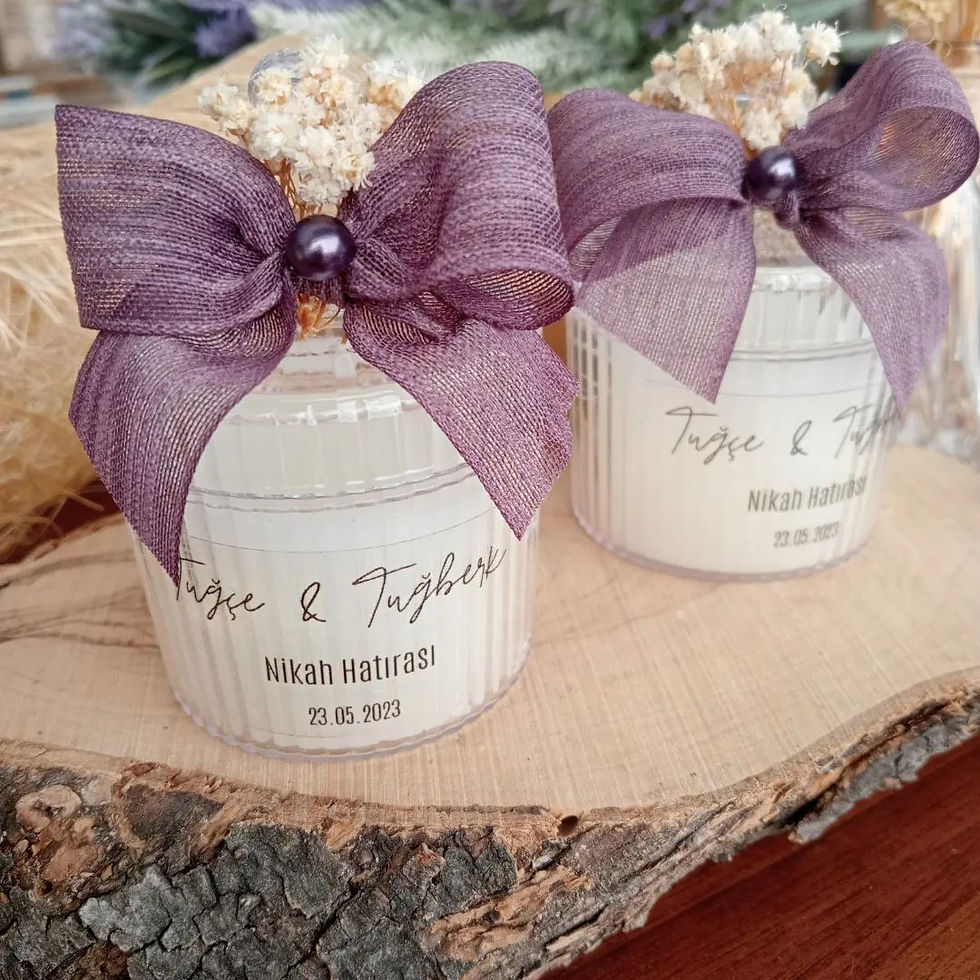 Küçük resim: Mika Şekerlik Mum Söz Nişan Kına Bebek Hediyelik Nikah Şekeri