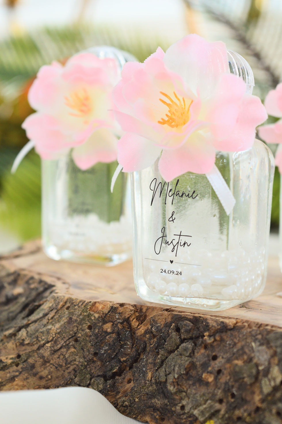 Küçük resim: Pembe Çiçekli Söz, Nişan, Nikah Hediyelik Kolonya Şişesi