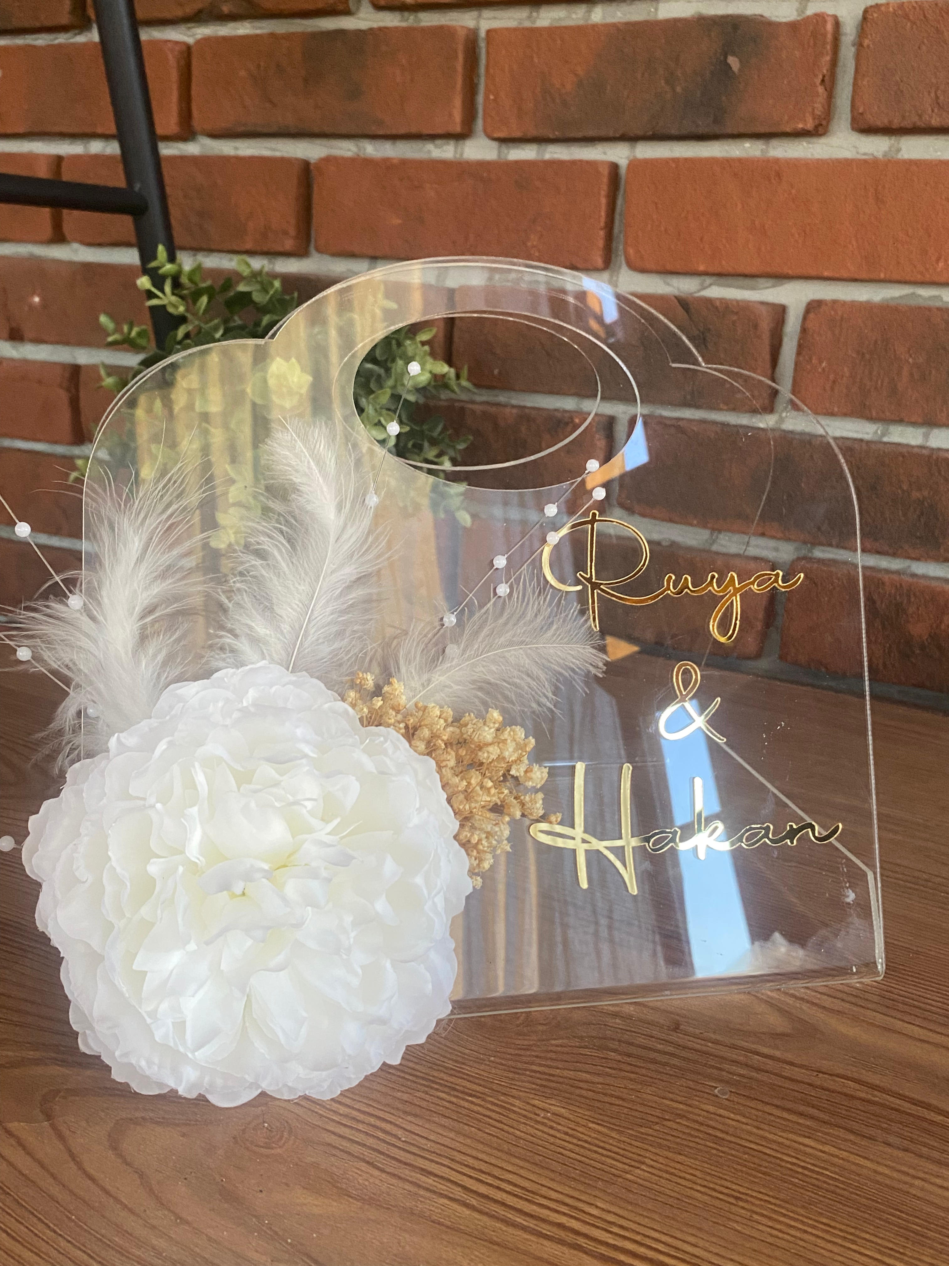 İsme Özel Pleksi Büküm Söz,Nişan,Bohça,Hediyelik Çantası