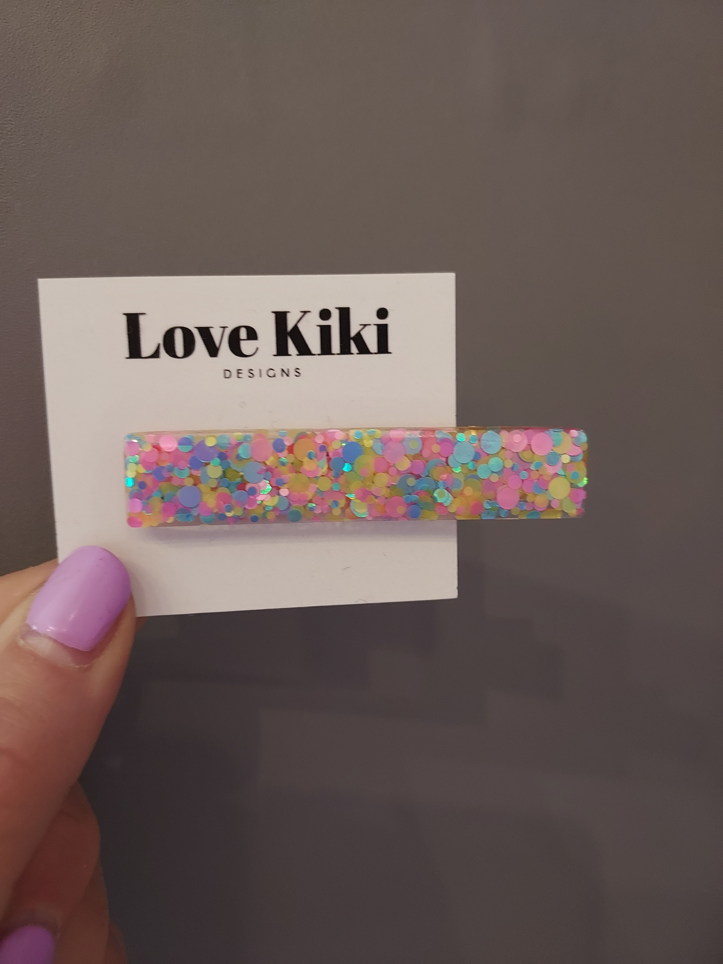 Single Bar Glitter Hair Clips - Various Colours