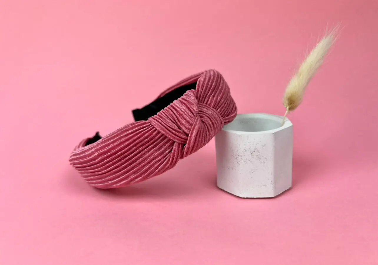 Classic Pink Ribbed Hairband