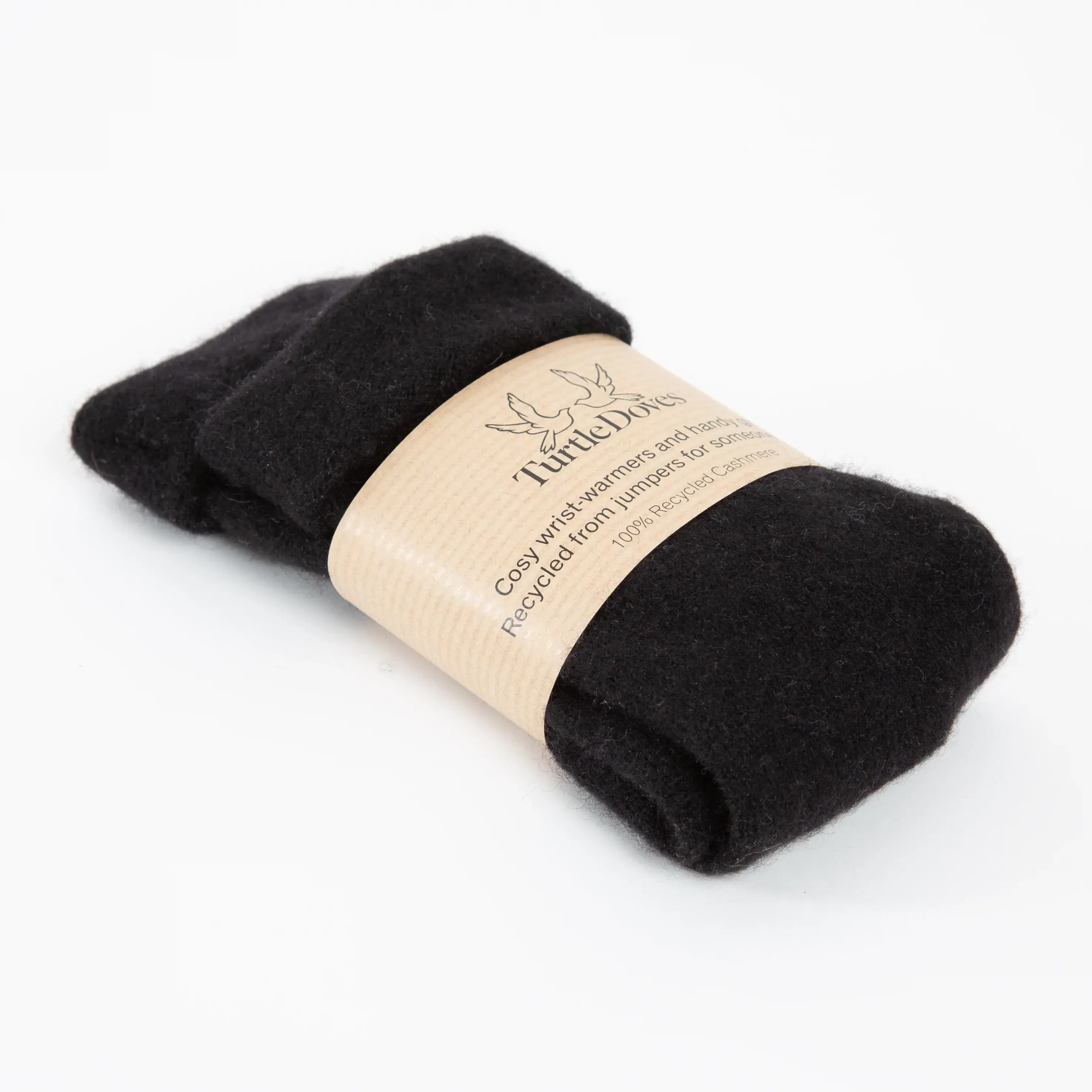 Black Cashmere Fingerless Gloves