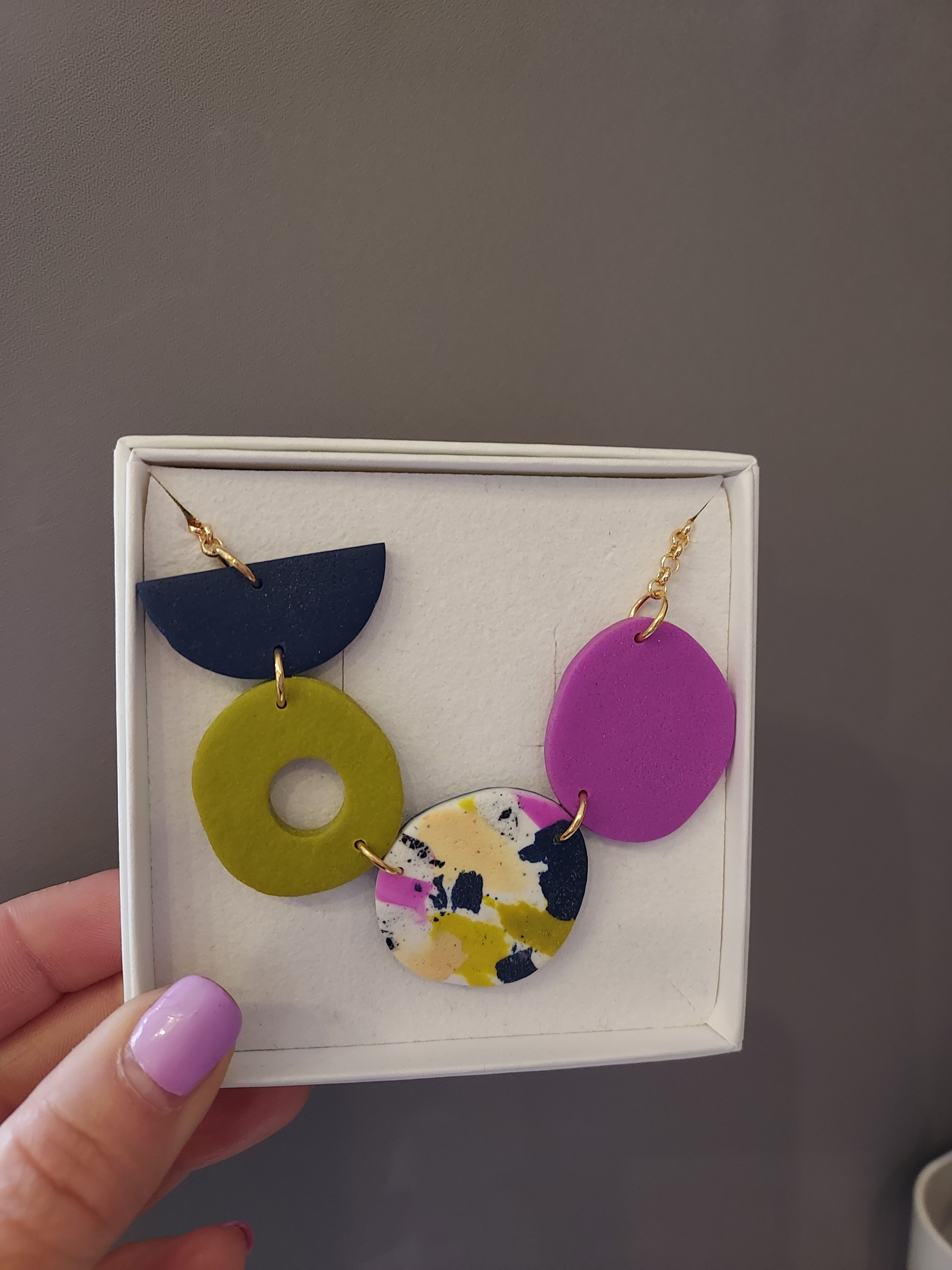 Abstract Colour Splash statement Necklace - 2 Colourways