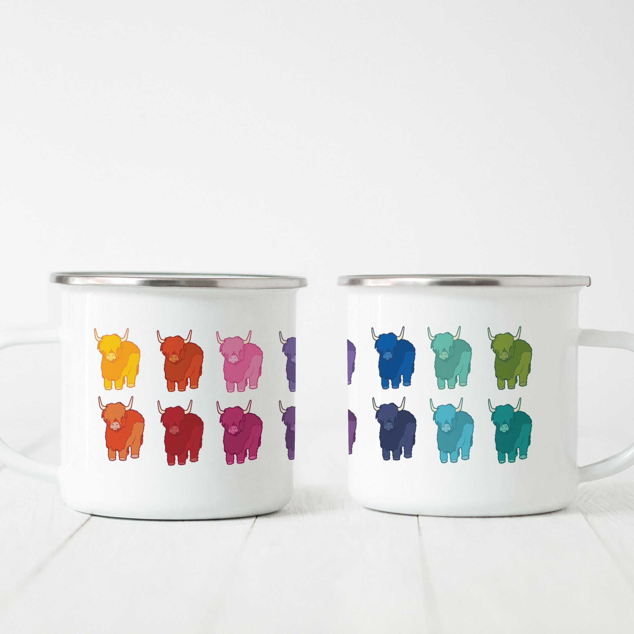 Rainbow Coos Enamel Mug
