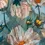Thumbnail: Lightweight Scarf with Daisy Flower Print - Teal
