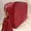 Thumbnail: Crossover Handbag with Adjustable Strap and Tassel Feature - Dk Red