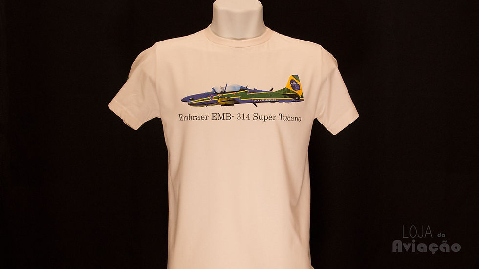 Miniatura: Camiseta Avião Super Tucano Embraer EMB-314 - Loja da Aviação