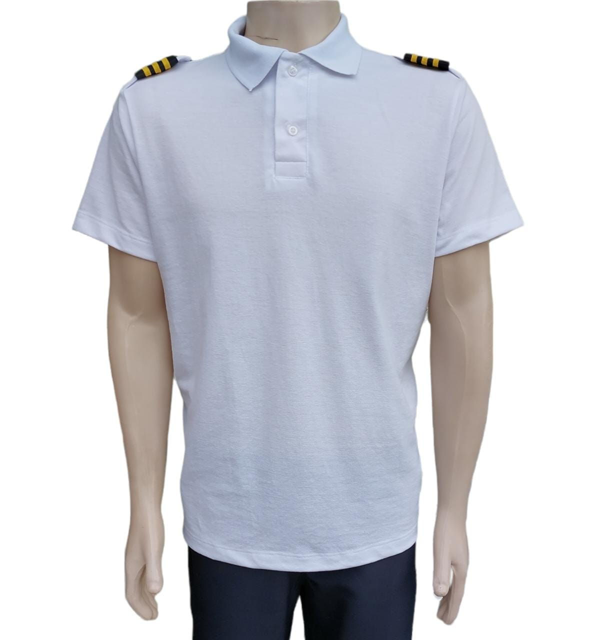 Camisa Polo Branca com Lapela