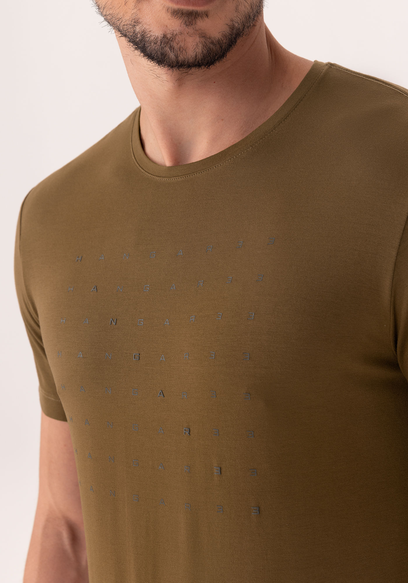 Camiseta De Mangas Curtas Com Estampa Em Malha Com Elastano - Hangar 33