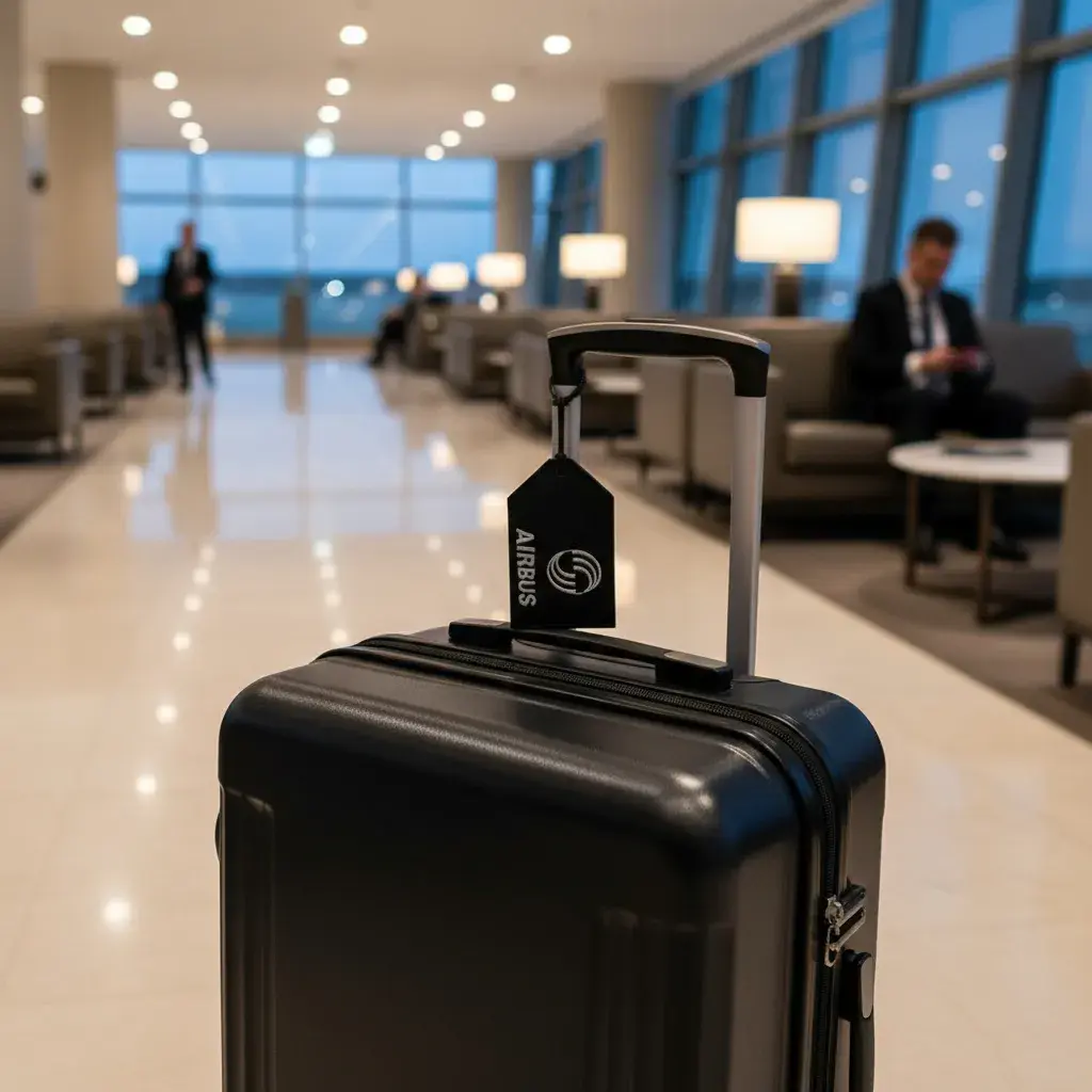 Tag de Mala Bordado Airbus Preto