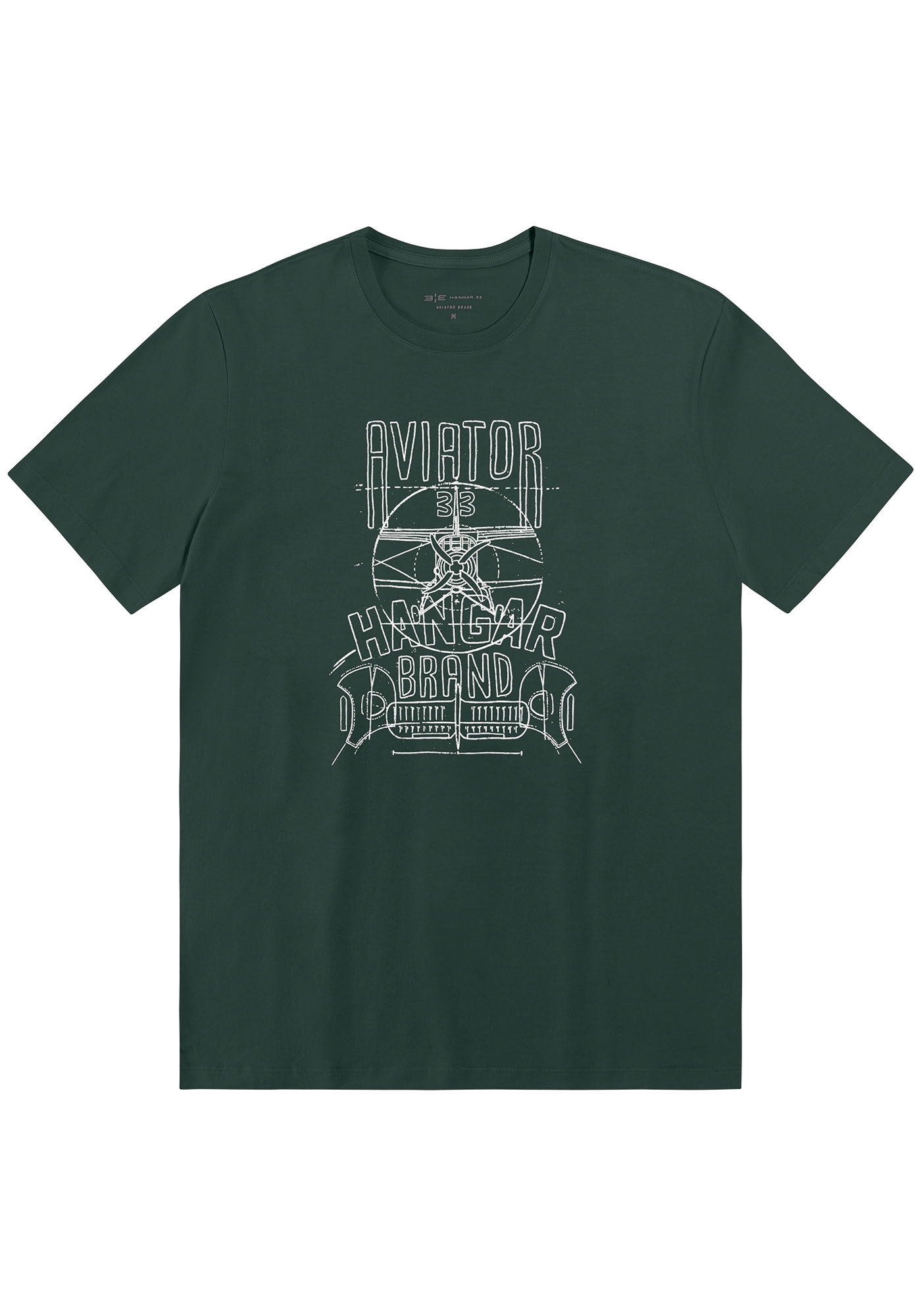 Camiseta Masculina em Malha Lixada Estampada - verde furia - Hangar33