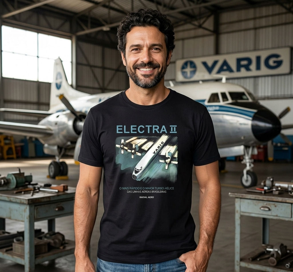 Camiseta Varig Electra II - Radial
