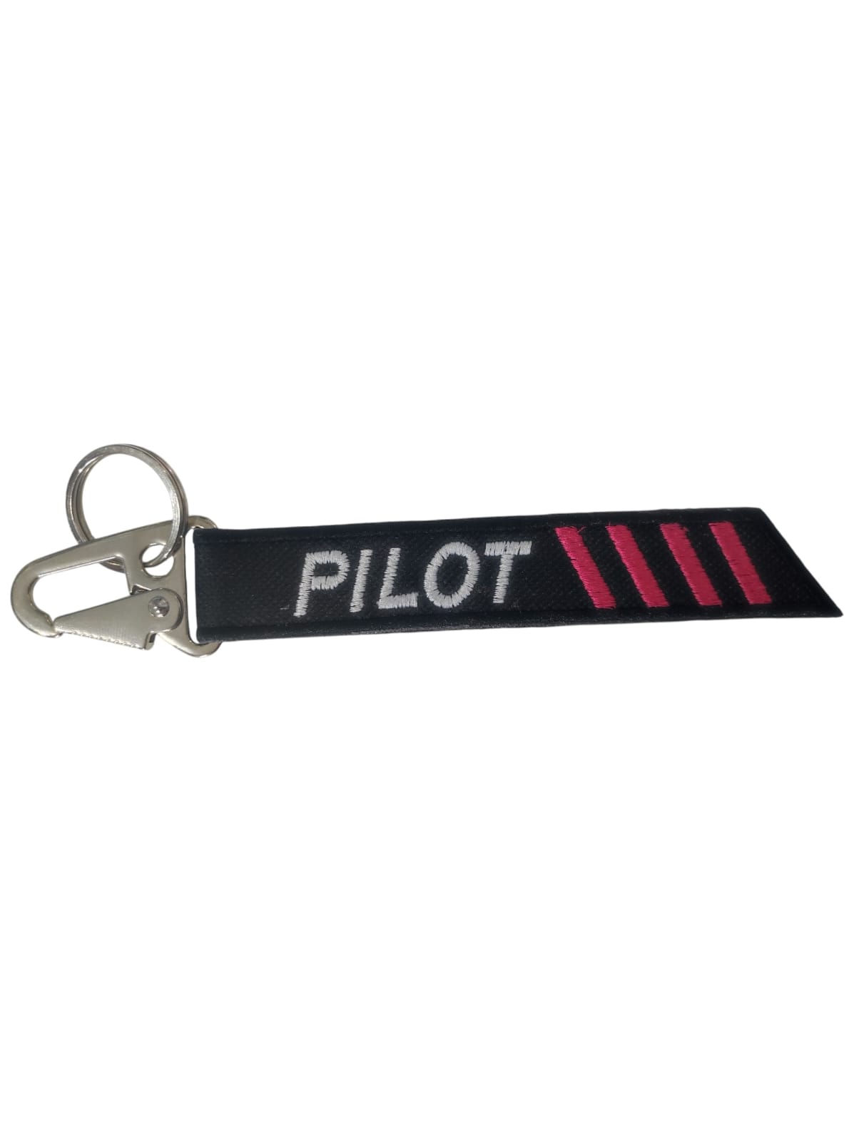 Chaveiro bordado Pilot Rosa Mosquetão
