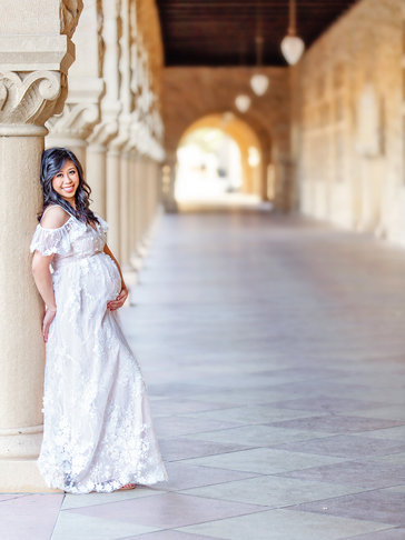 Ivory Floral Embroidered Mesh Gown