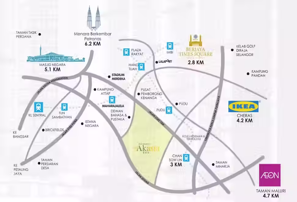 Akasia Raya is Residensi Wilayah or Rumawip located in Jalan Loke Yew | Bukit Bintang KL