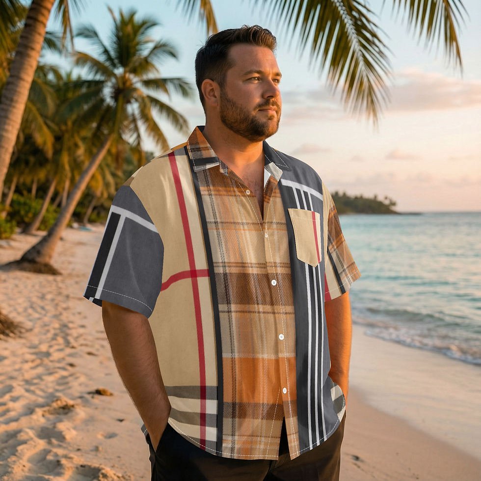 Thumbnail: 1388. DaviDÉ Plus Size All-Over Print Hawaiian Shirt