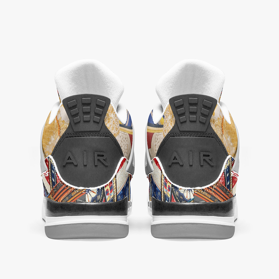 Thumbnail: 699. DaviDÉ AJ4 Basketball Sneakers -Grey Sole