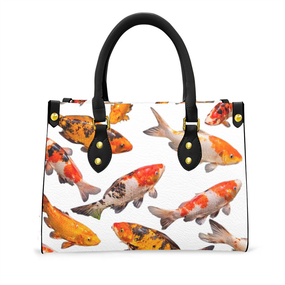 Thumbnail: DaviDÉ Koi-Fish Women's Tote Bag With Black Handle