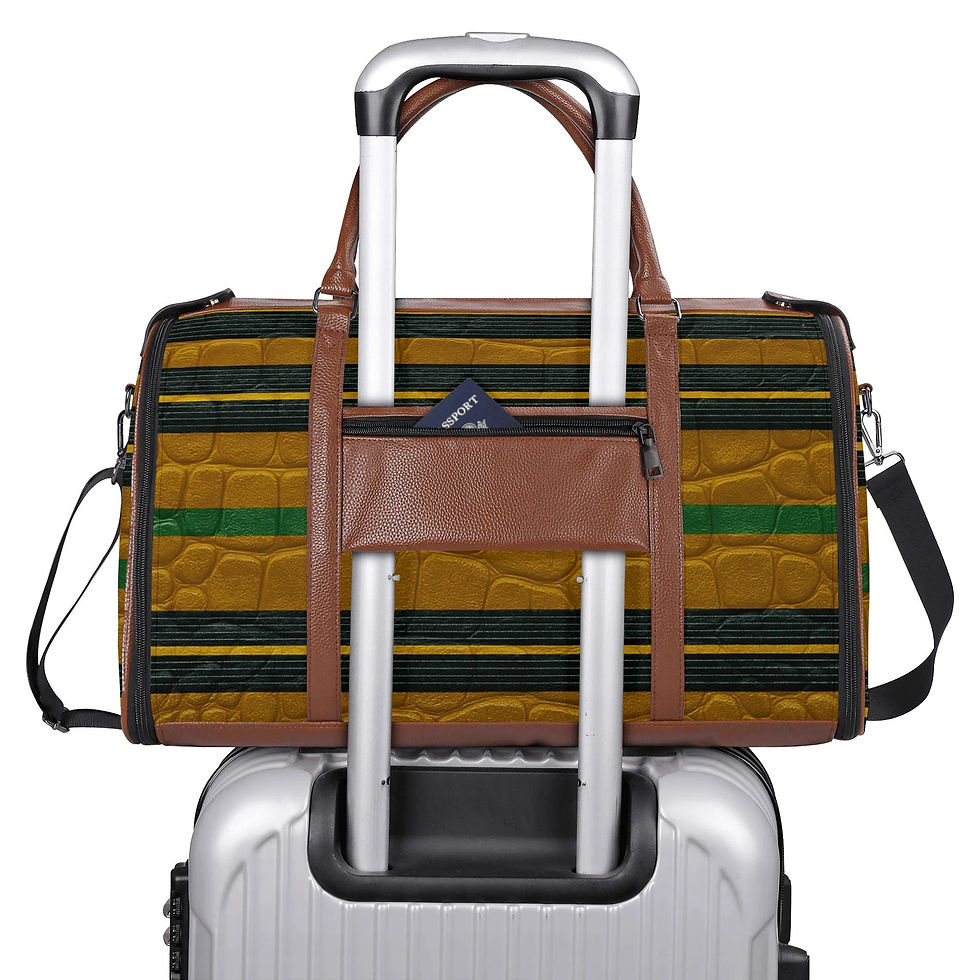 Thumbnail: Rachvid Igala Leather Duffle Bag Foldable Travel Bag