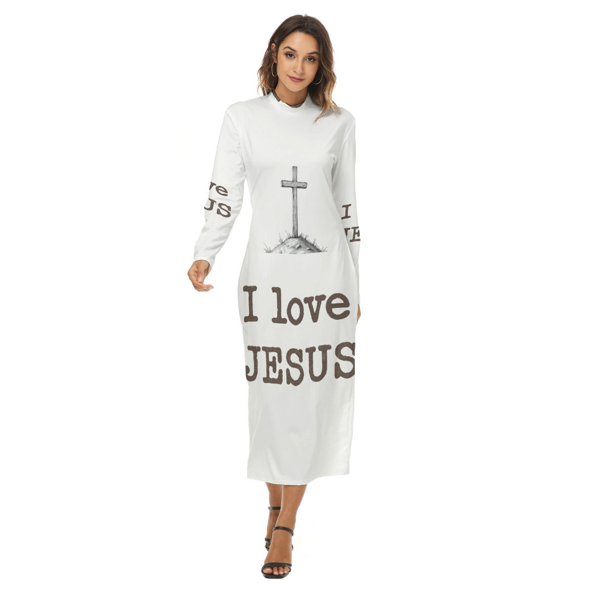 Rachvid Wears Gospel All-Over Print Women's Hip Dress