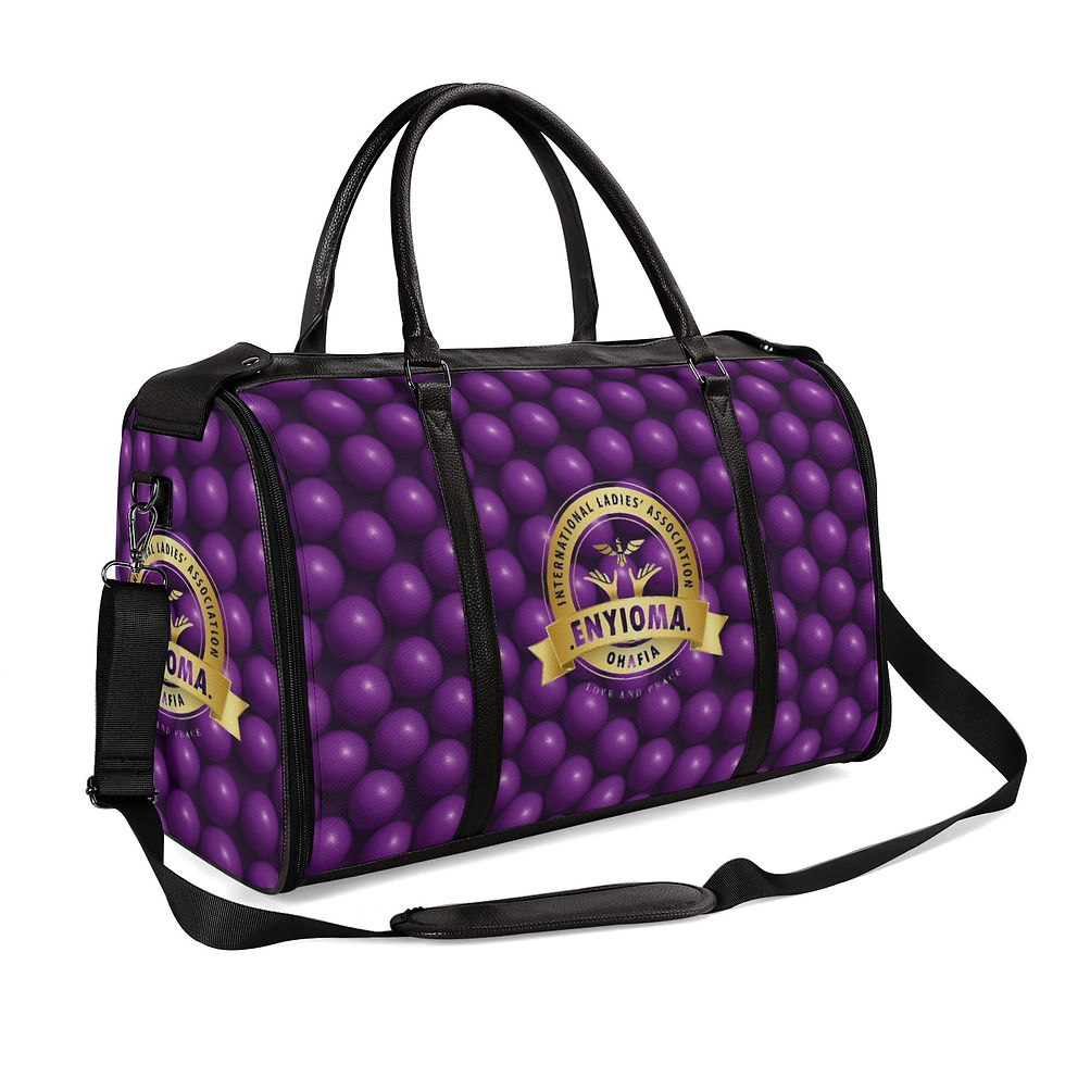 Thumbnail: Enyioma Personalized Leather Duffle Bag Foldable Travel Bag
