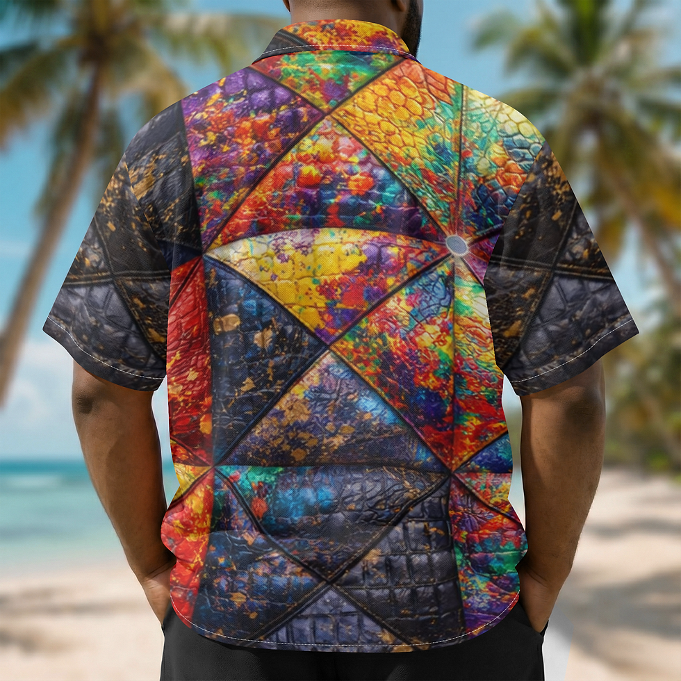 Thumbnail: 1388. DaviDÉ Plus Size All-Over Print Hawaiian Shirt