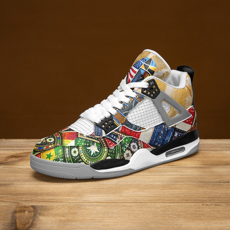 Thumbnail: 699. DaviDÉ AJ4 Basketball Sneakers -Grey Sole
