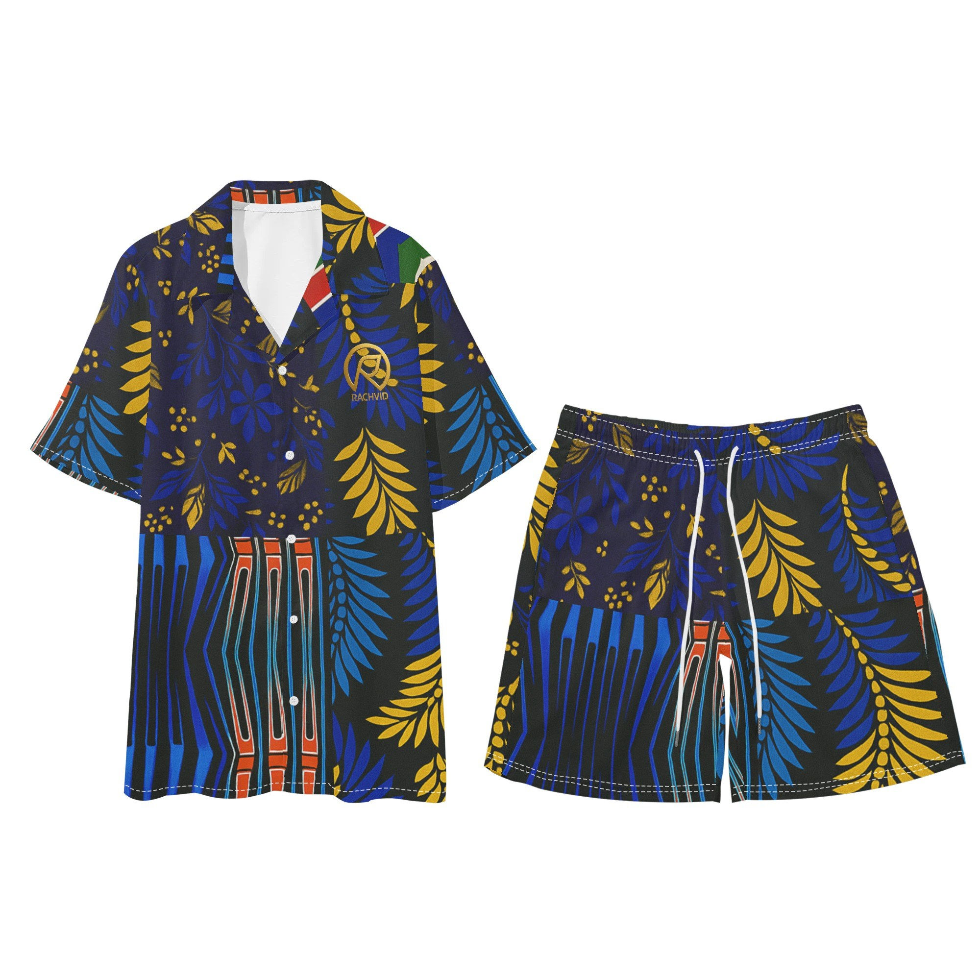 Rachvid Men's Regular Fit Hawaiian Short Sleeve Shirt and Shorts Set