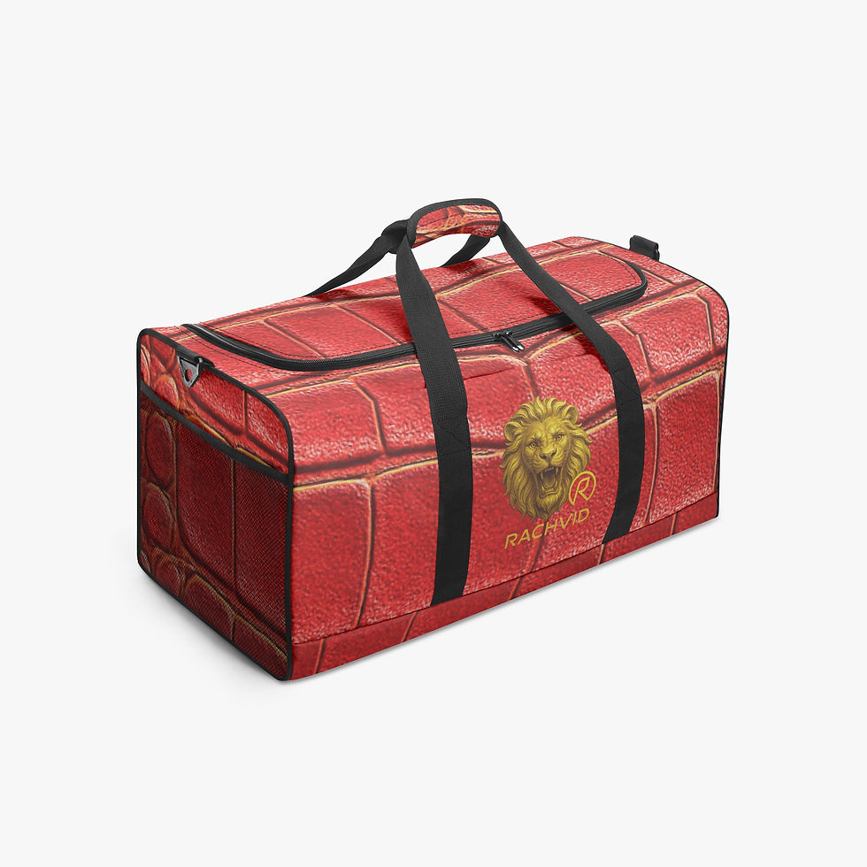 Thumbnail: 1186. Rachvid Red Crocs Skin Duffel Bag