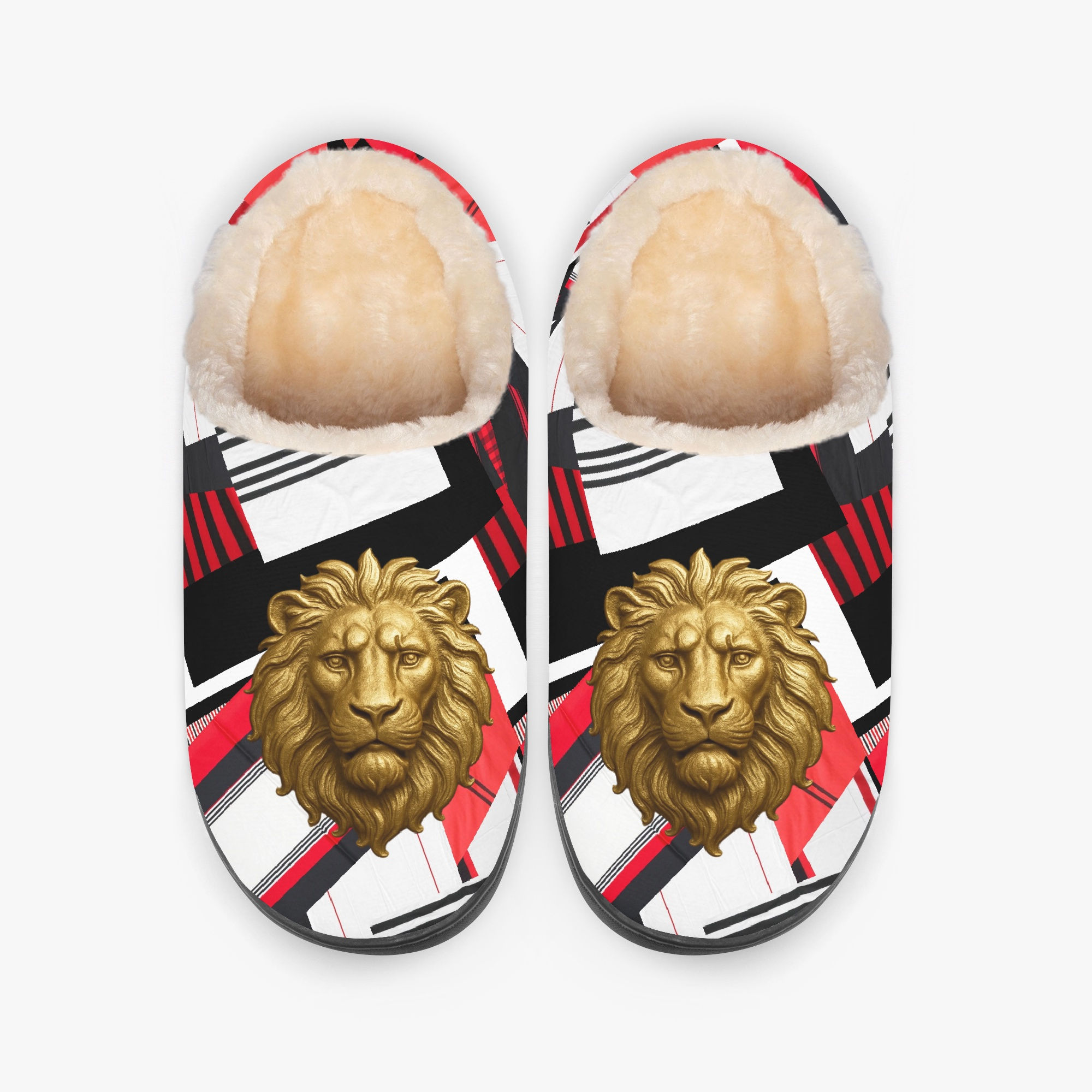 490. Rachvid Lion Head Fluffy Bedroom Slippers