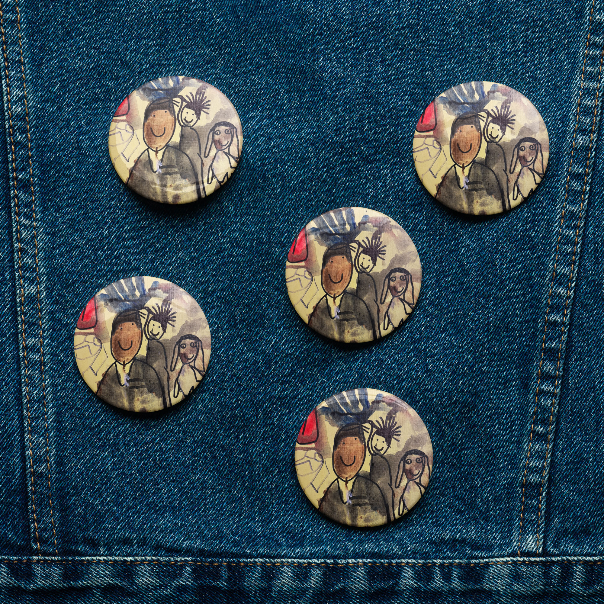 Set of pin buttons by Seven