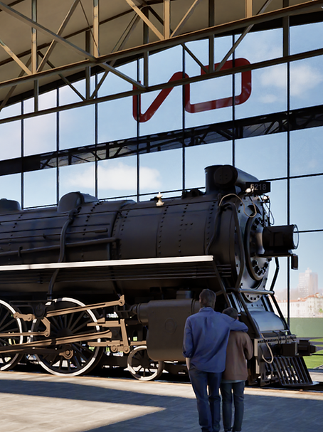 A rendering of a locomotive display