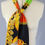 Miniature : tour-de-cou-soie-sauvage-shantung-jaune-noir-orange-style-haute-couture-fait-main-france