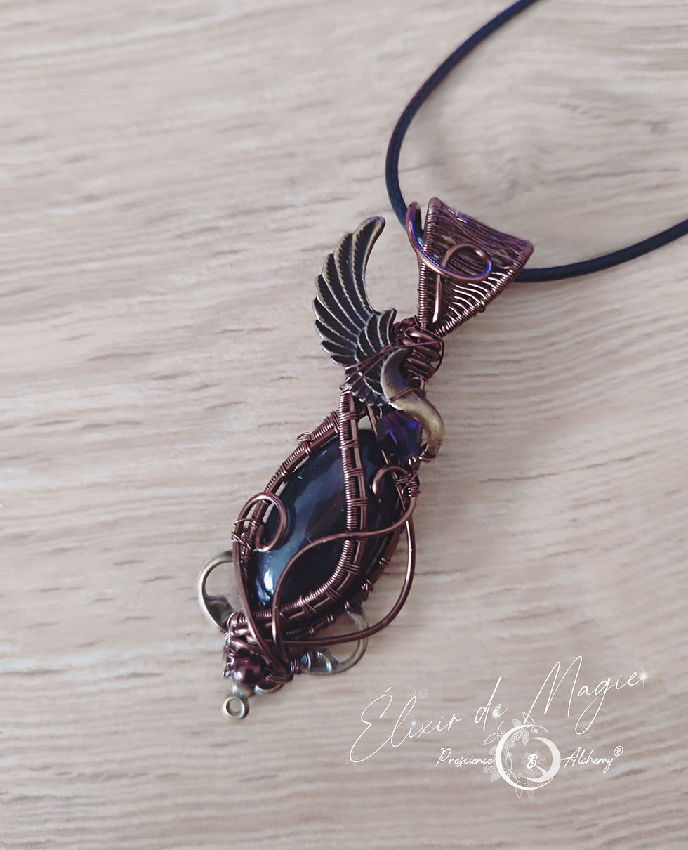 Miniature : Talisman obsidienne dorée -MIHORAE-