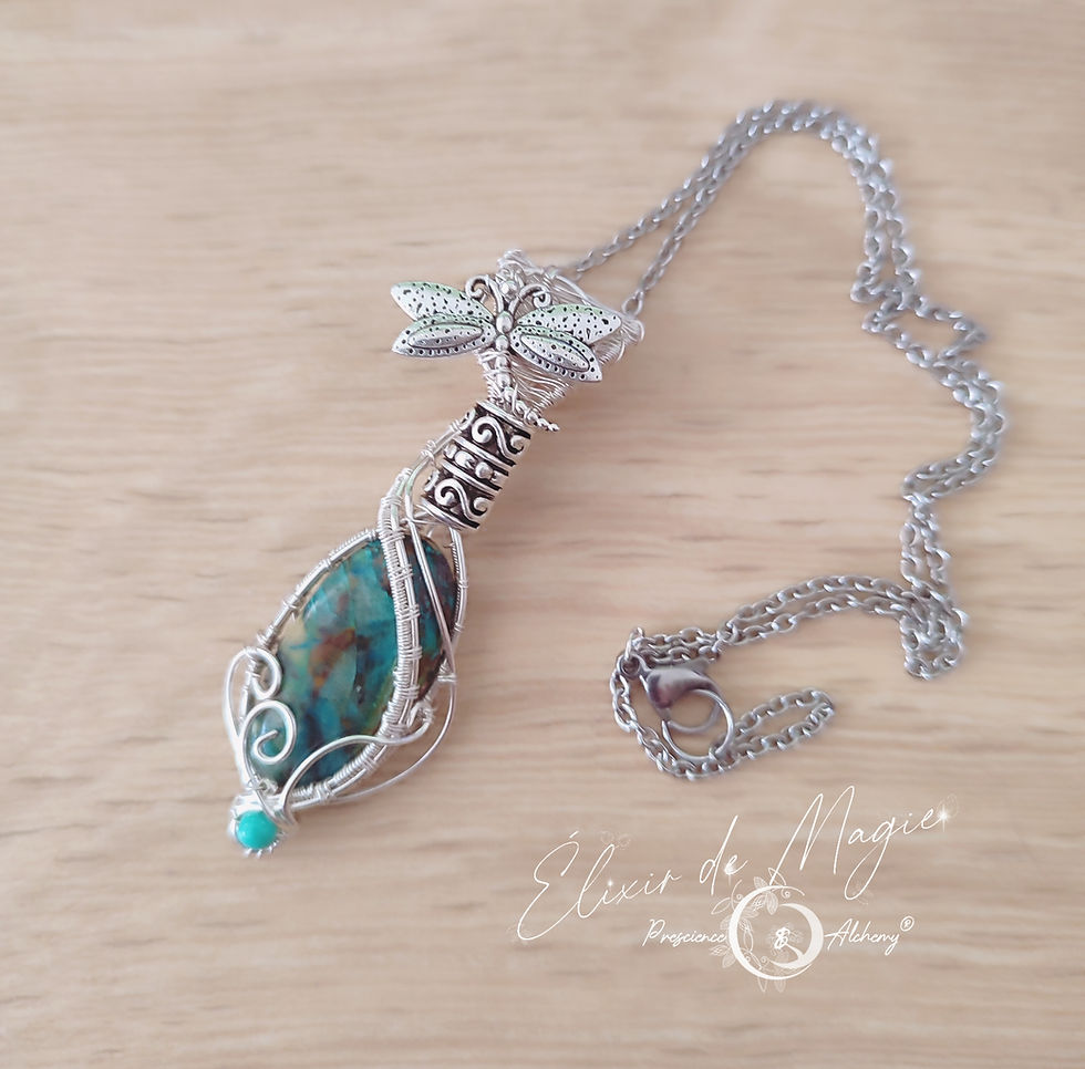 Miniature : Talisman avec shattuckite - FIOLE PRINTANIÈRE-  Protection, Renouveau