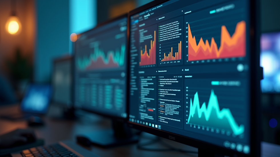 Close-up view of a computer screen displaying support ticket analytics
