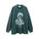 縮圖：Vintage Printed NIKOLA TESLA Mock Neck L/S Tee / DARK GREEN