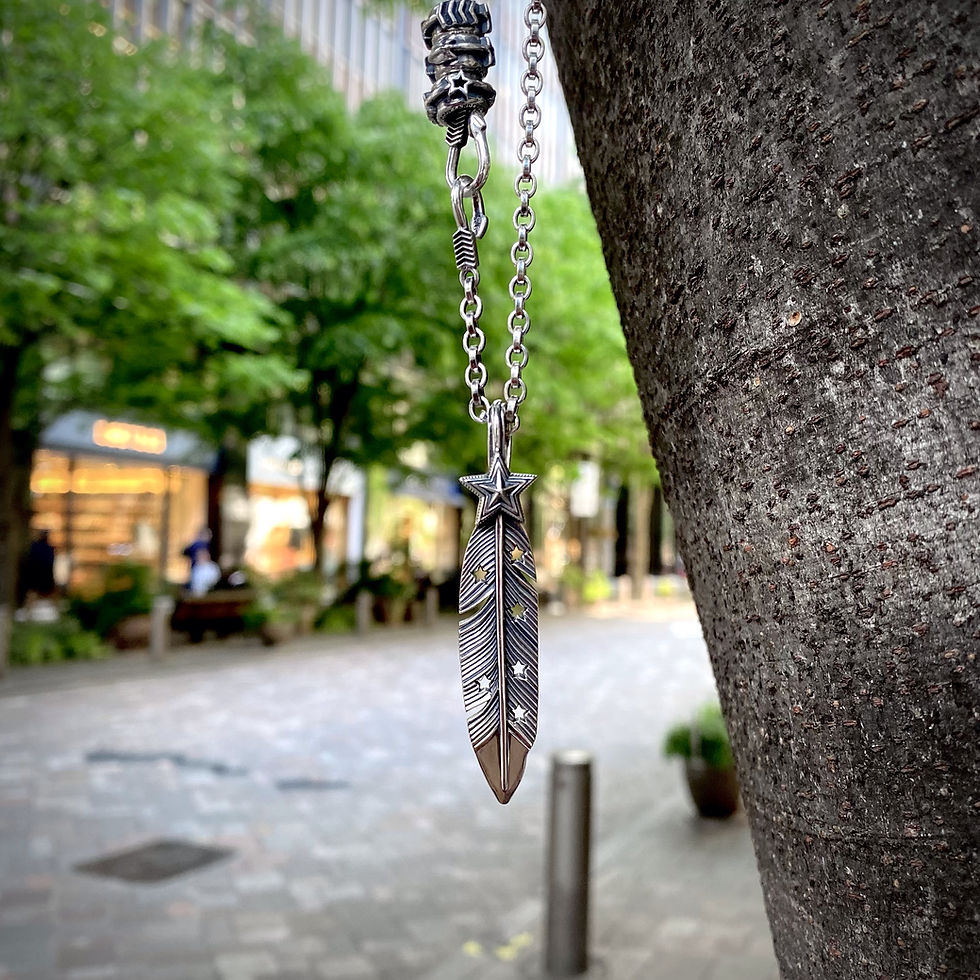 サムネイル： CS NAVAJO SHERIFF STAR ARROW FEATHER PENDANT – STARRY TAIPEI