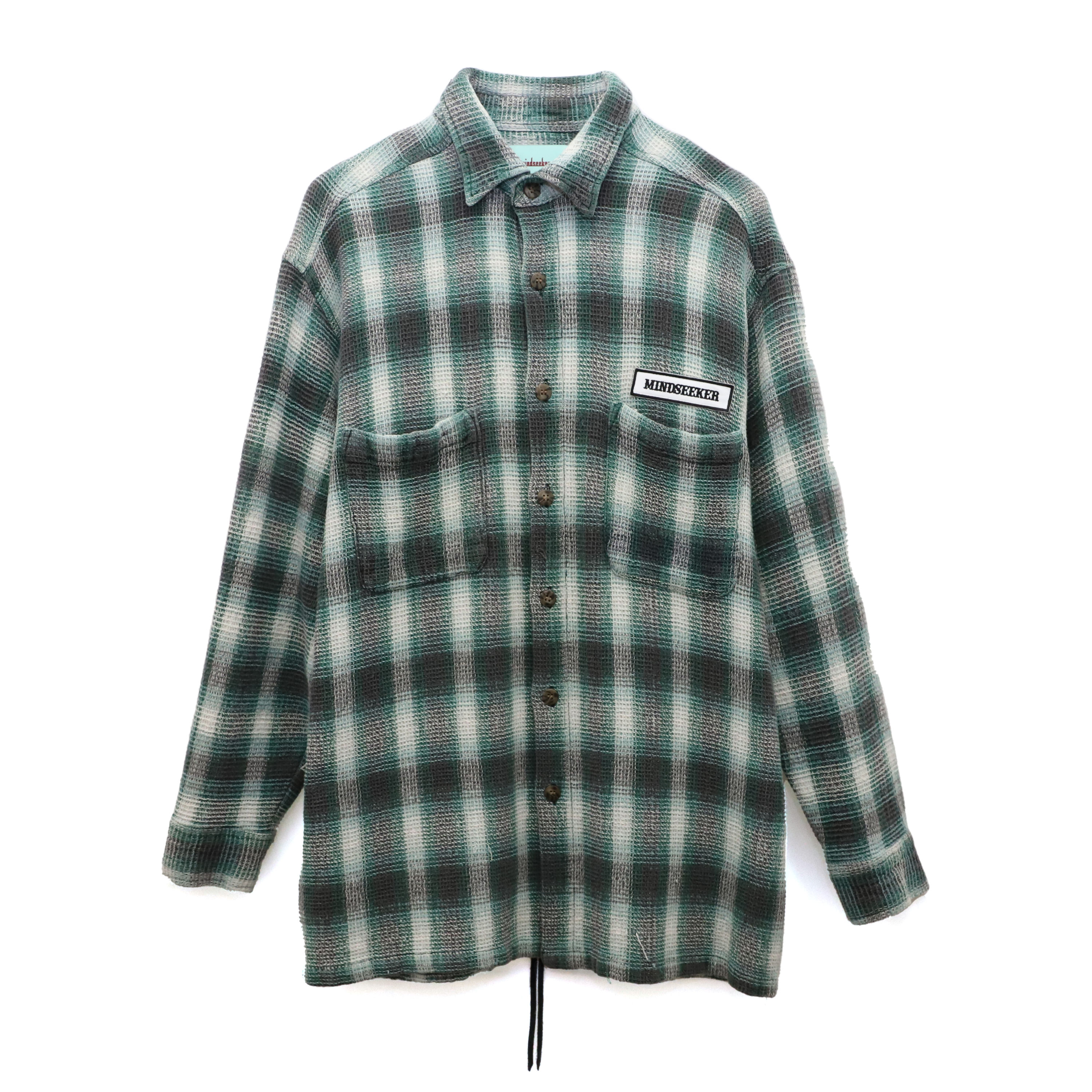 BE YOURSELF Printed Vintage Cherck Shirts / GREEN
