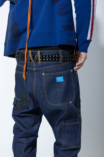 MINDSEEKER × Dickies Iron Cross Patch Flare Carpenter Pants