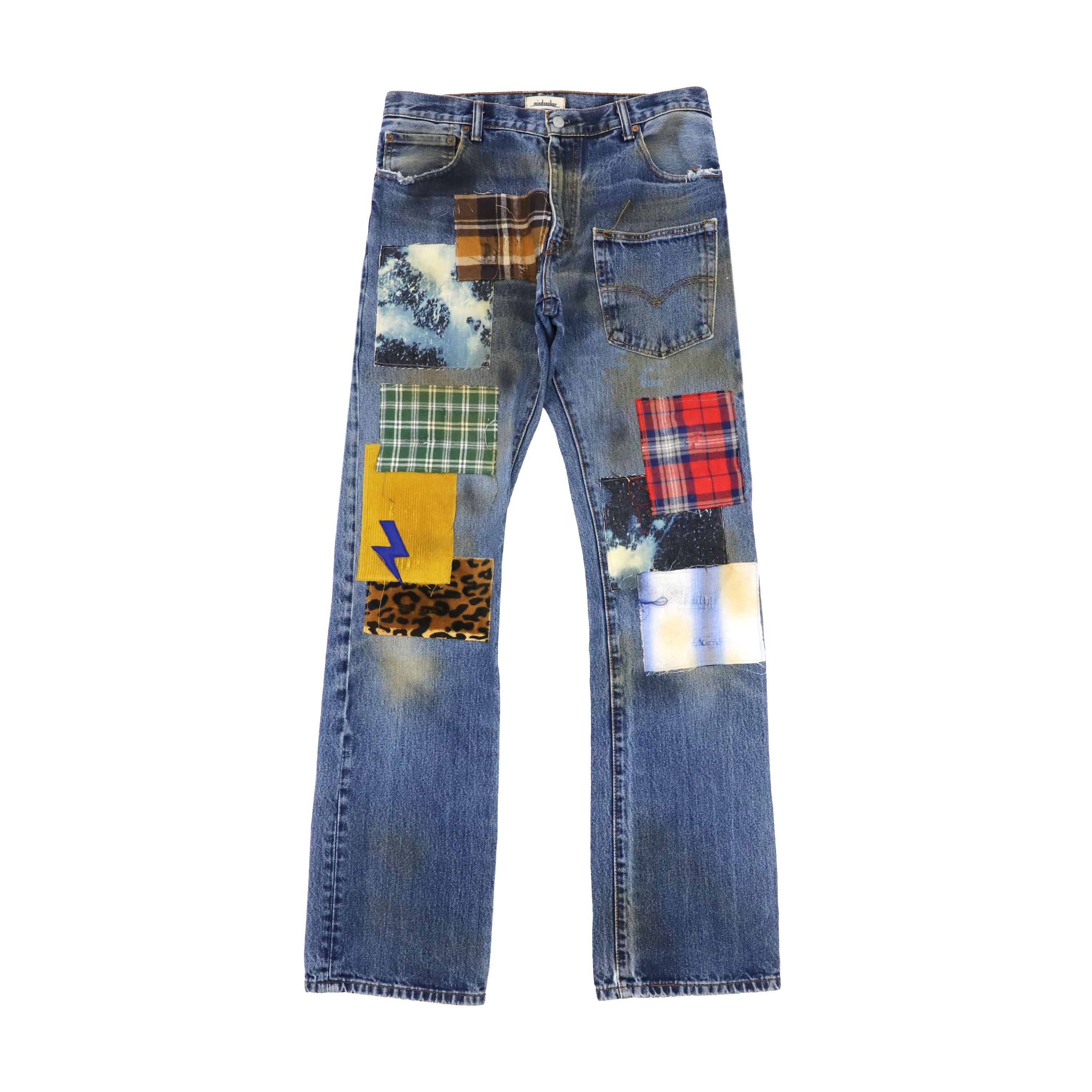 Patchwork THE END Boots Cut Denim Jeans / BLUE