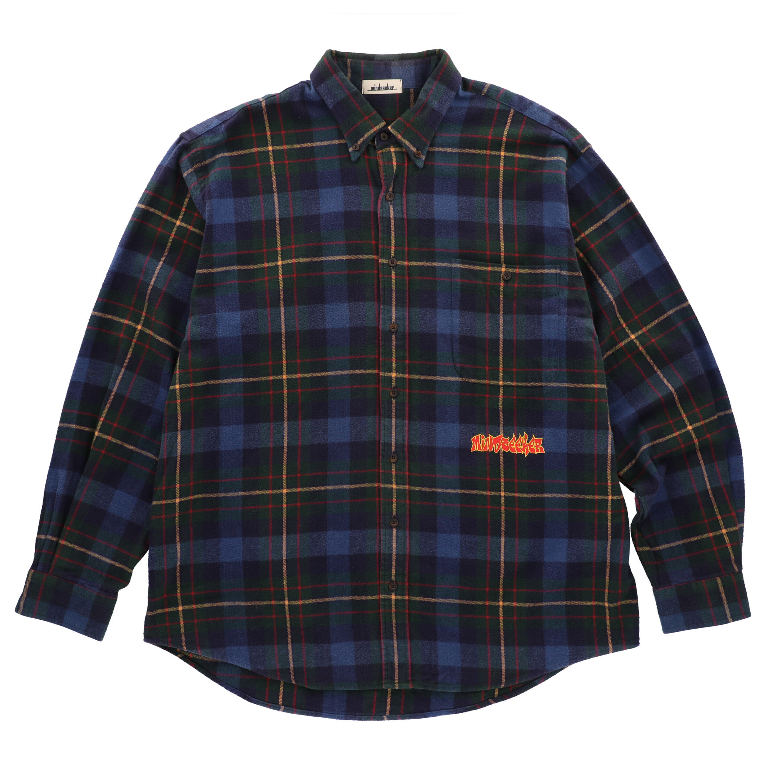Grafitti Logo Check Shirts / BLUE